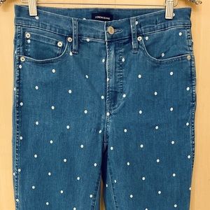 JCrew vintage straight girlfriend polkadot jeans